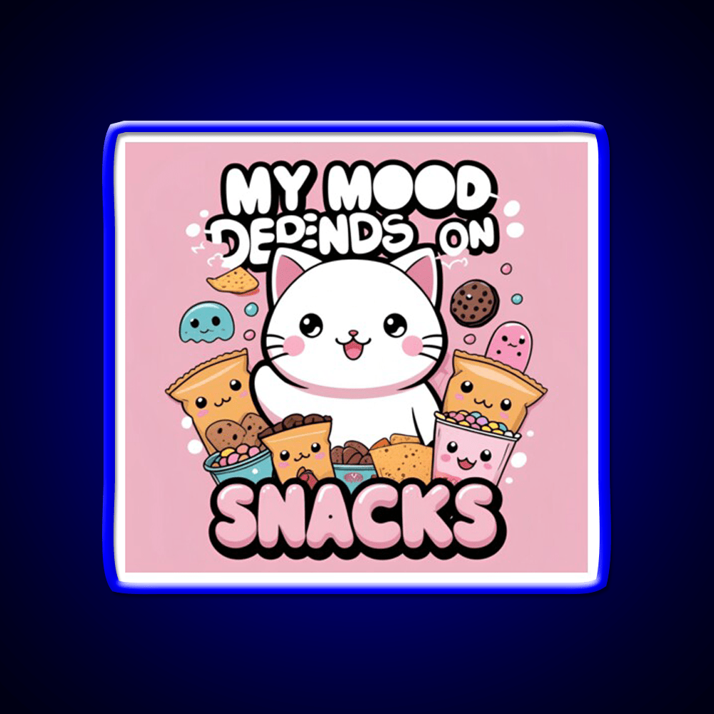 My Mood Depends On Snacks Snack Food Led Neon Sign Rgb Color - Shineneon