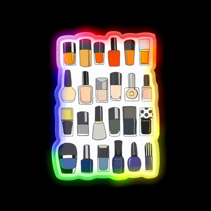 My Nail Polish Collection Nail Salon Led Neon Sign Rgb Color - LED neon sign close-up detail