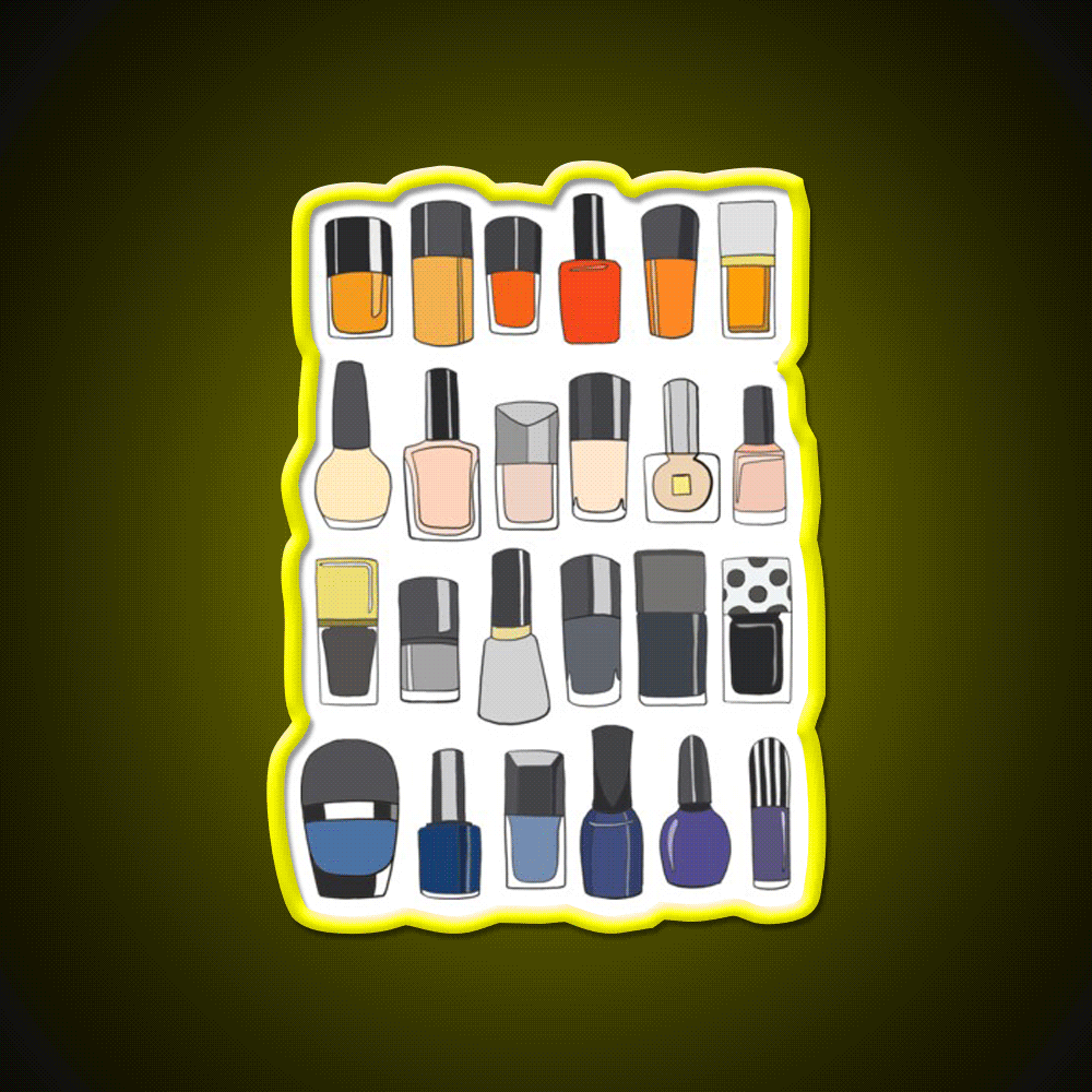 My Nail Polish Collection Nail Salon Led Neon Sign Rgb Color - Custom LED neon sign front view