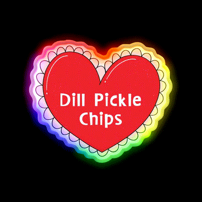 My One True Love Dill Pickle Chips Valentine Snack Food Led Neon Sign Rgb Color - LED neon sign close-up detail