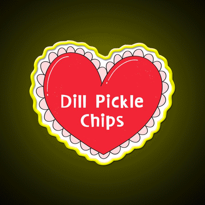 My One True Love Dill Pickle Chips Valentine Snack Food Led Neon Sign Rgb Color - Custom LED neon sign front view