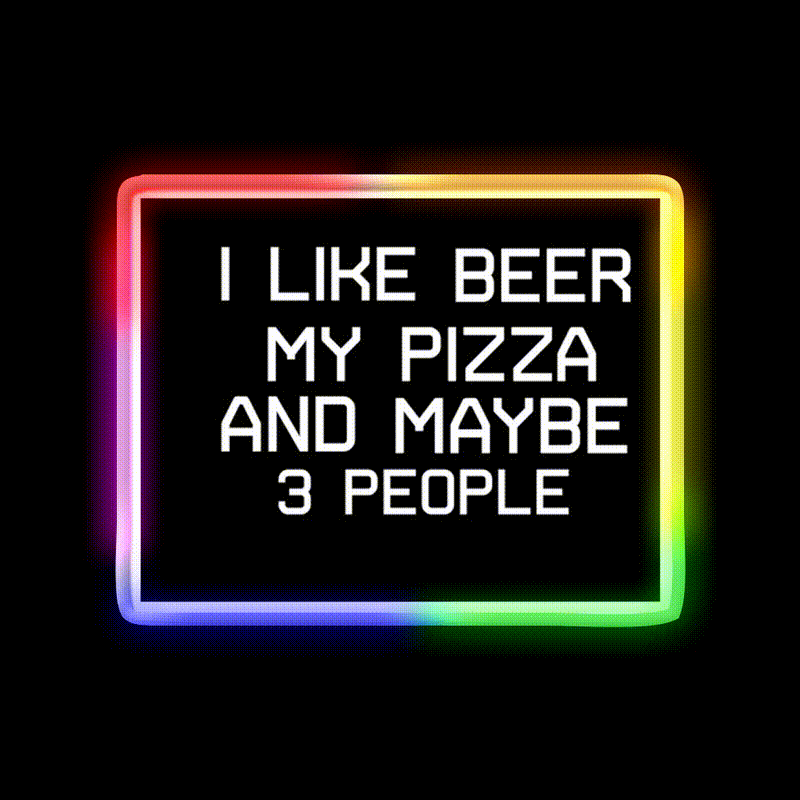 My Pizza And Beer Shirt Man Cave Bar Led Neon Sign Rgb Color
