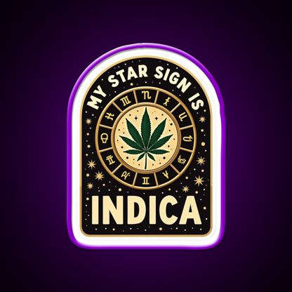 My Star Sign Is Indica Funny Weed Zodiac Green Leaf Led Neon Sign Rgb Color - LED neon sign view 9