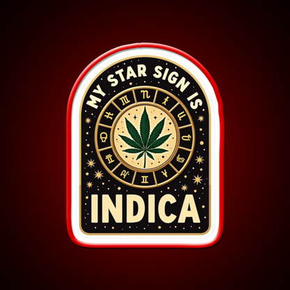 My Star Sign Is Indica Funny Weed Zodiac Green Leaf Led Neon Sign Rgb Color - LED neon sign view 10