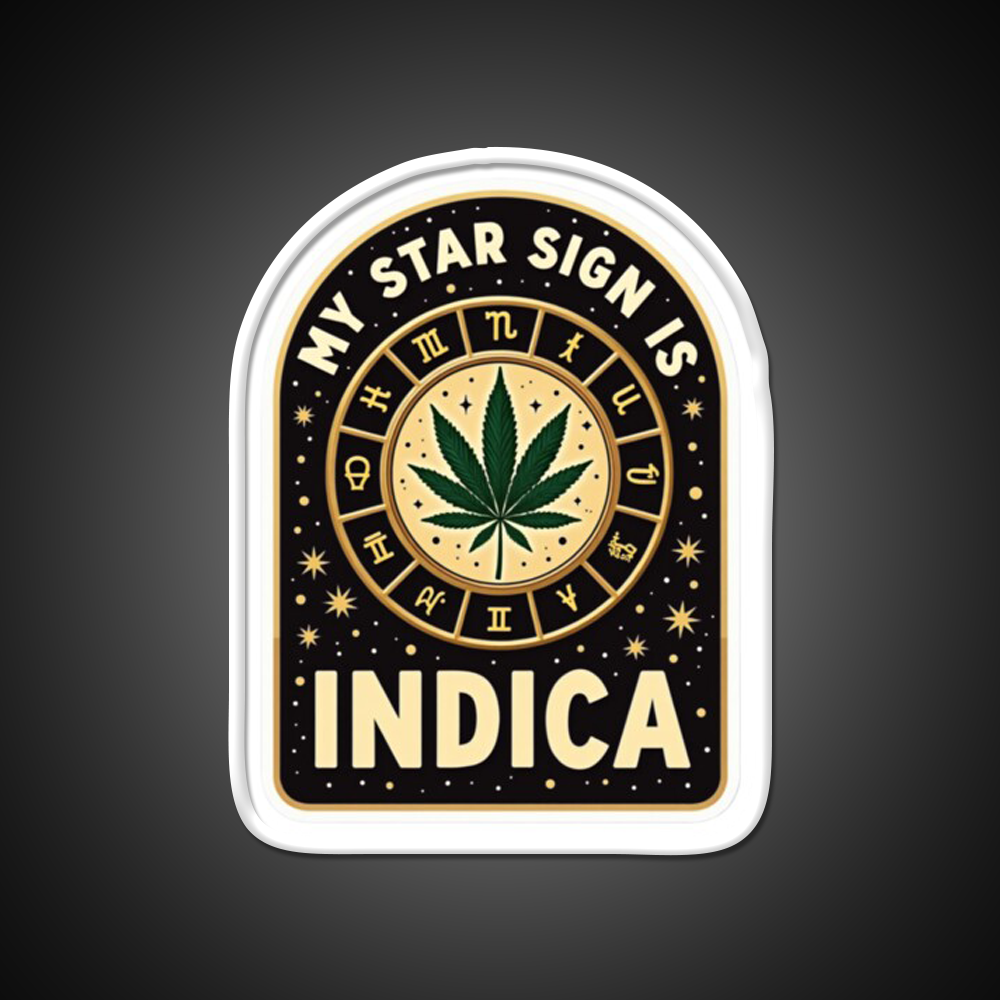 My Star Sign Is Indica Funny Weed Zodiac Green Leaf Led Neon Sign Rgb Color - LED neon sign view 11
