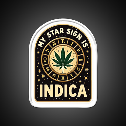My Star Sign Is Indica Funny Weed Zodiac Green Leaf Led Neon Sign Rgb Color - LED neon sign view 11