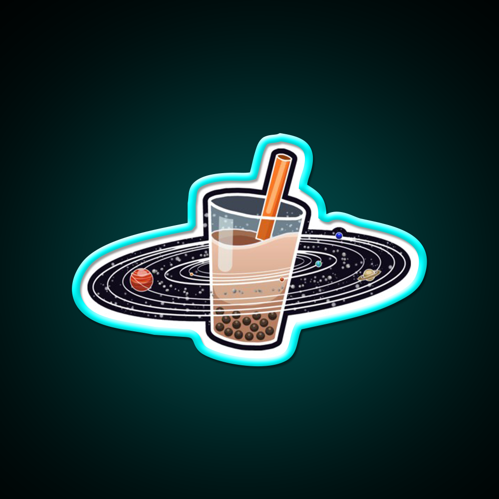 My World Revolves Around Boba Led Neon Sign Chinese Food Rgb Color