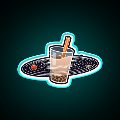 My World Revolves Around Boba Led Neon Sign Chinese Food Rgb Color