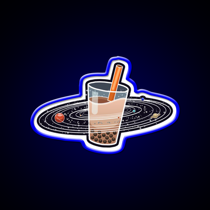 My World Revolves Around Boba Led Neon Sign Chinese Food Rgb Color