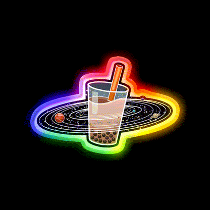 My World Revolves Around Boba Led Neon Sign Chinese Food Rgb Color