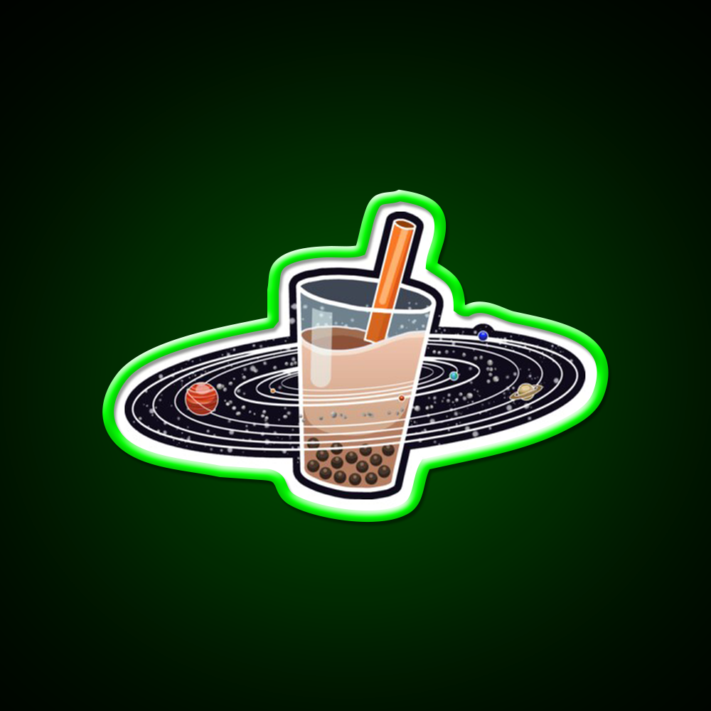 My World Revolves Around Boba Led Neon Sign Chinese Food Rgb Color