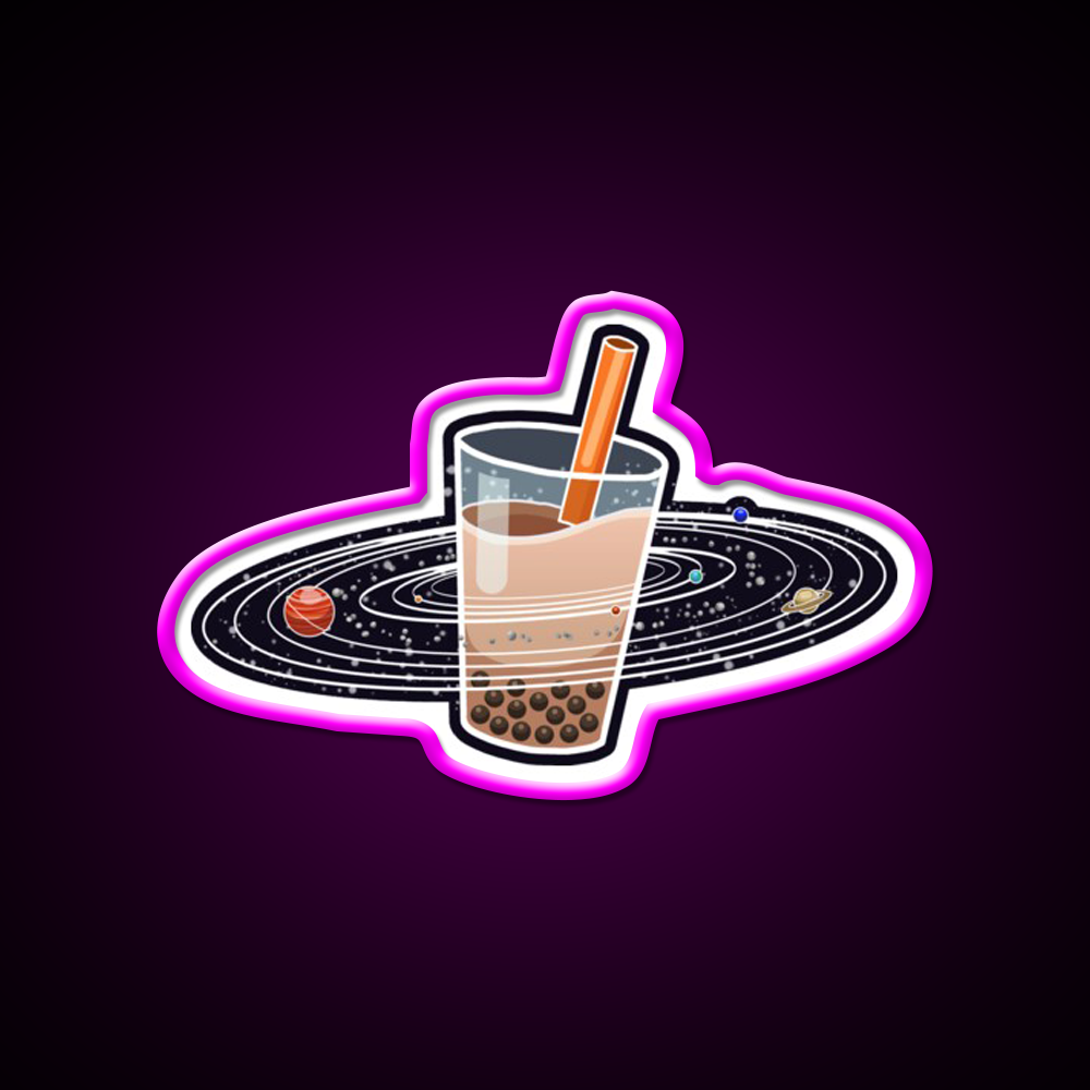 My World Revolves Around Boba Led Neon Sign Chinese Food Rgb Color