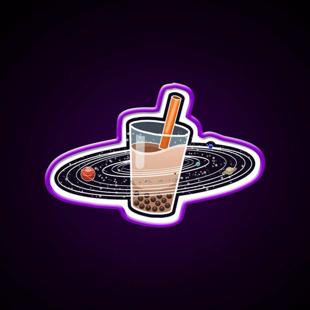 My World Revolves Around Boba Led Neon Sign Chinese Food Rgb Color