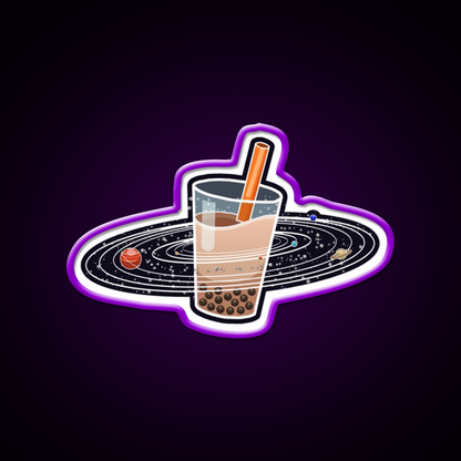 My World Revolves Around Boba Led Neon Sign Chinese Food Rgb Color