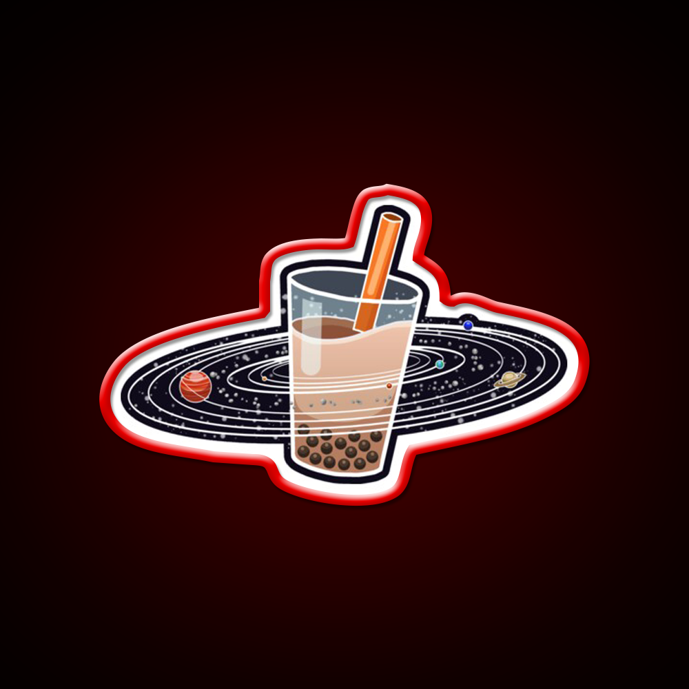 My World Revolves Around Boba Led Neon Sign Chinese Food Rgb Color