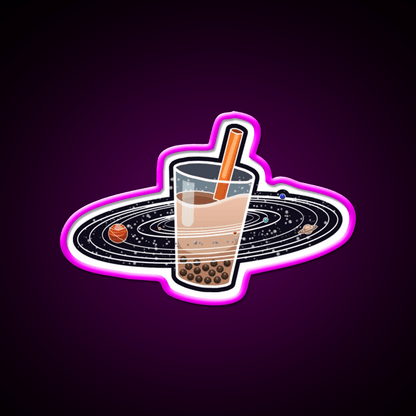 My World Revolves Around Boba Led Neon Sign Chinese Food Rgb Color - Shineneon