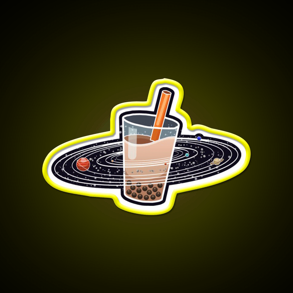 My World Revolves Around Boba Led Neon Sign Chinese Food Rgb Color