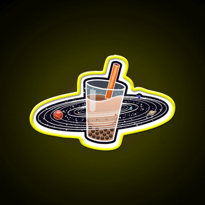 My World Revolves Around Boba Led Neon Sign Chinese Food Rgb Color