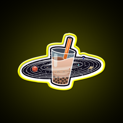 My World Revolves Around Boba Led Neon Sign Chinese Food Rgb Color