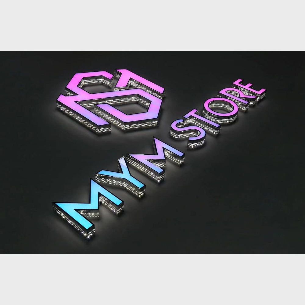 Mym Stone 3D Frontlit And Backlit Channel Letter Led Light Sign