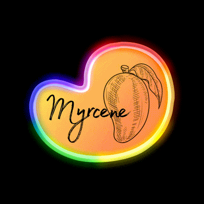 Myrcene Terpene Mango Gradient Black Green Leaf Led Neon Sign Rgb Color - LED neon sign close-up detail