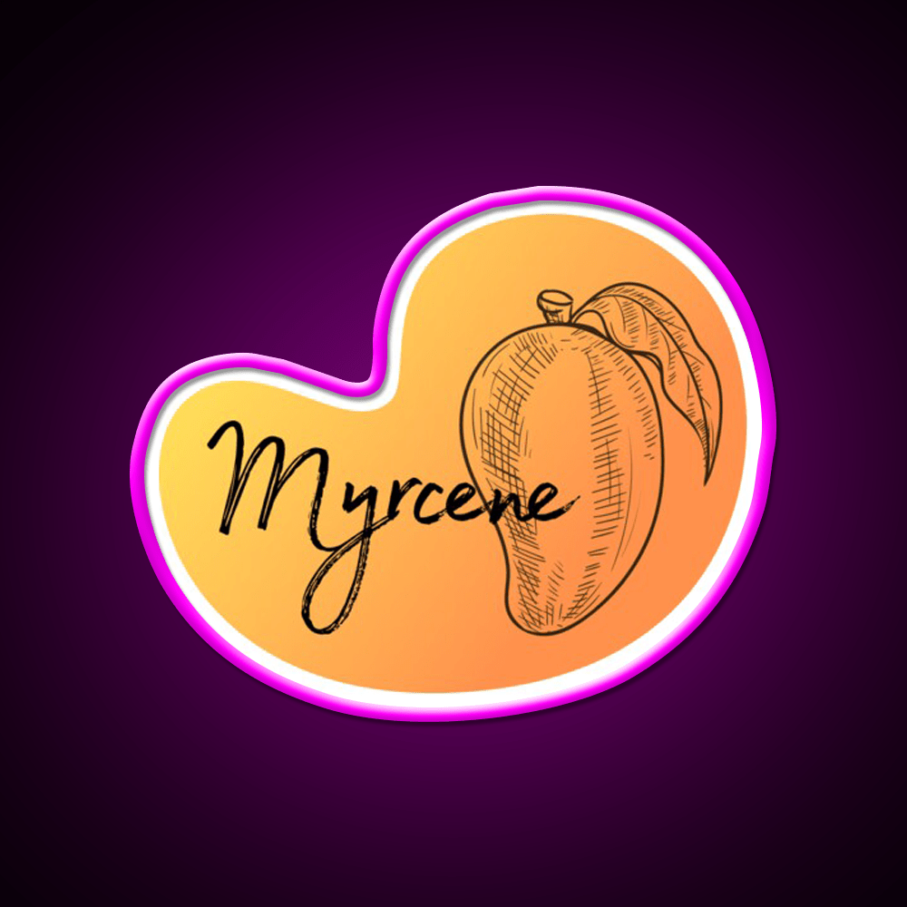 Myrcene Terpene Mango Gradient Black Green Leaf Led Neon Sign Rgb Color - Shineneon