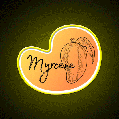 Myrcene Terpene Mango Gradient Black Green Leaf Led Neon Sign Rgb Color - Custom LED neon sign front view