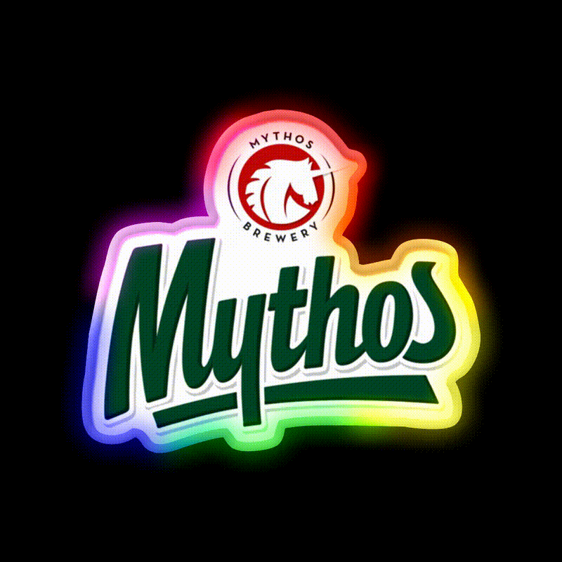 Mythos Beer Bar Decor Led Neon Sign Rgb Color - LED neon sign close-up detail