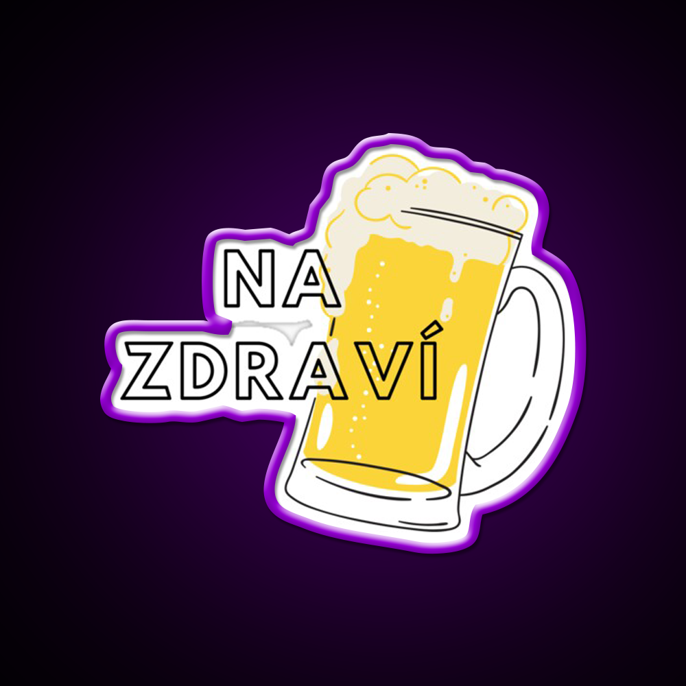 Na Zdrav铆 Cheers Prague Czechia Beer Bar Decor Led Neon Sign Rgb Color - LED neon sign view 8