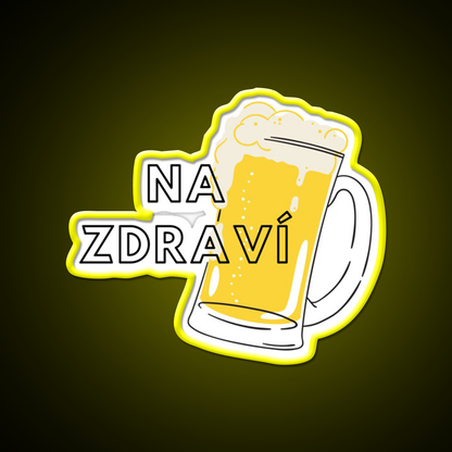 Na Zdrav铆 Cheers Prague Czechia Beer Bar Decor Led Neon Sign Rgb Color - LED neon sign view 6