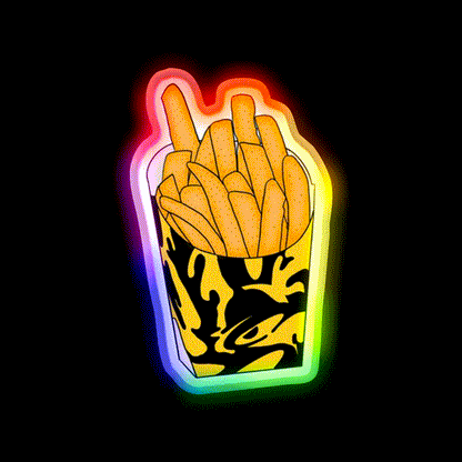 Nacho Fries Fast Food Led Neon Sign For Burger Place Rgb Color - LED neon sign close-up detail