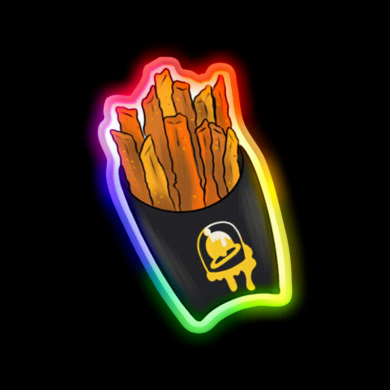 Nacho Fries Fast Food Led Neon Sign For Burger Place Wall Art Rgb Color - LED neon sign close-up detail