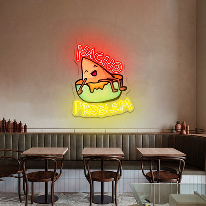 Nacho Problem Food Pun Artwork Gaming Neon Signs