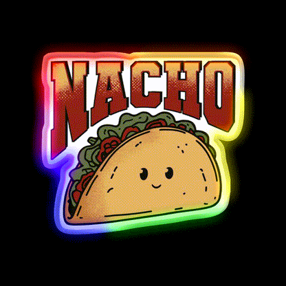 Nacho Retro Cartoon Taco Led Neon Sign Mexican Food Sign Rgb Color - LED neon sign close-up detail