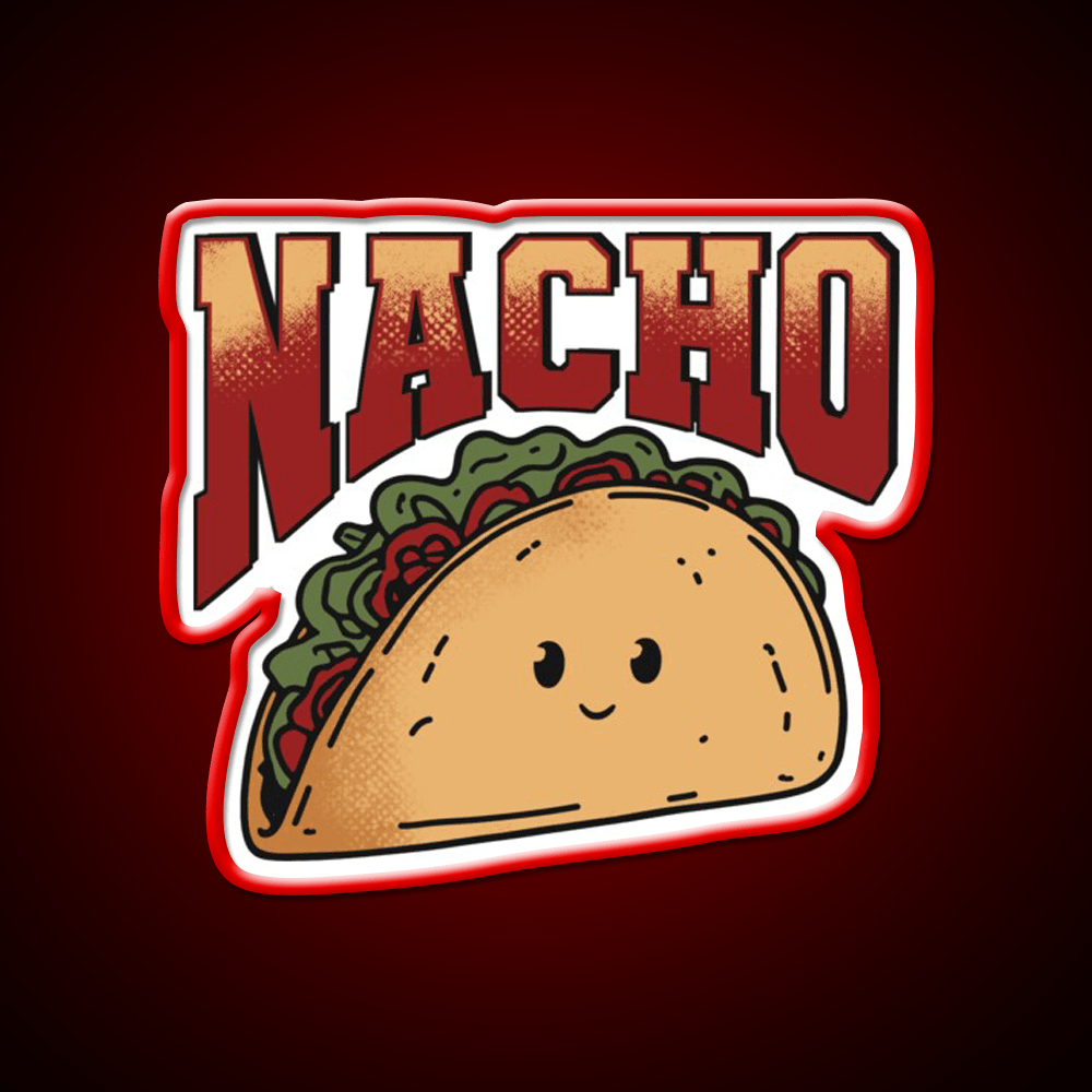 Nacho Retro Cartoon Taco Led Neon Sign Mexican Food Sign Rgb Color - Shineneon