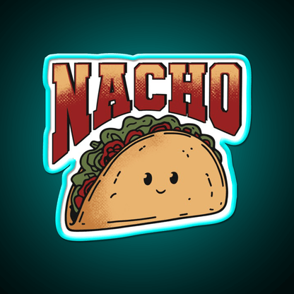 Nacho Retro Cartoon Taco Led Neon Sign Mexican Food Sign Rgb Color - Shineneon