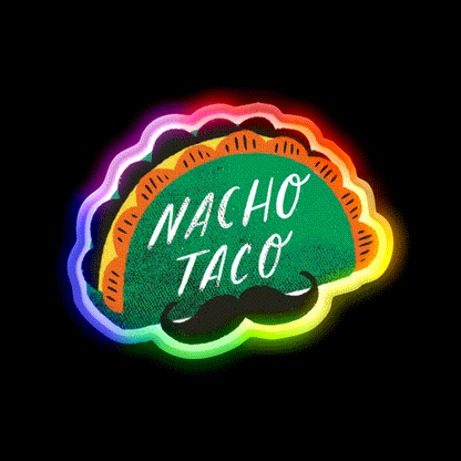 Nacho Taco Led Neon Sign Mexican Food Sign Rgb Color - LED neon sign close-up detail