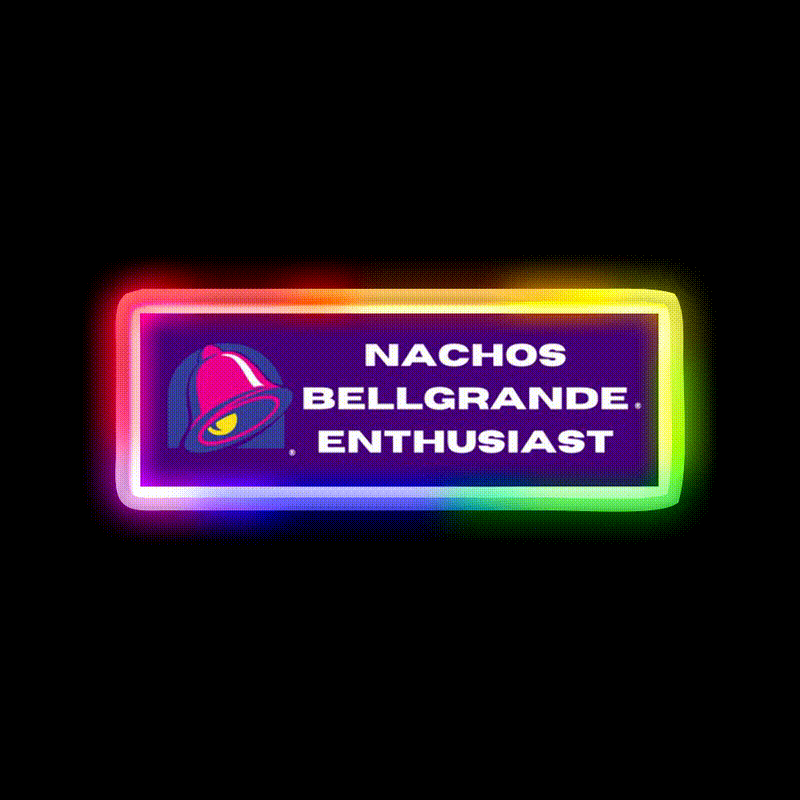 Nachos Bellegrande Enthusiast Fast Food Led Neon Sign For Burger Place Rgb Color - LED neon sign close-up detail