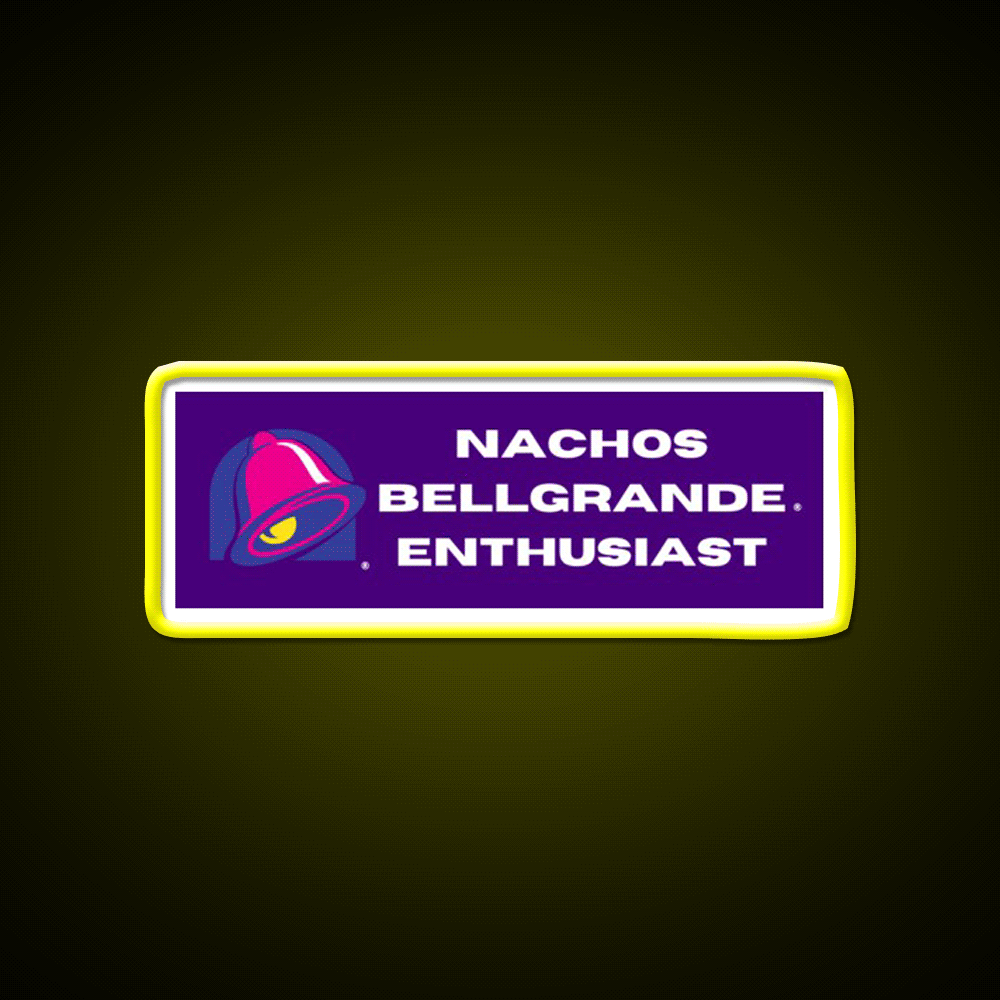 Nachos Bellegrande Enthusiast Fast Food Led Neon Sign For Burger Place Rgb Color - Custom LED neon sign front view