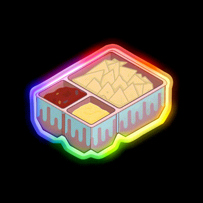Nachos Snack Food Led Neon Sign Rgb Color - LED neon sign close-up detail