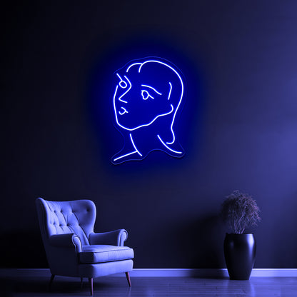 Nadia Aux Cheveux Lisses Artwork Neon Sign Led