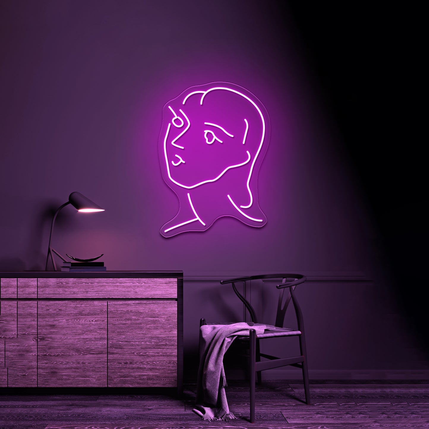 Nadia Aux Cheveux Lisses Artwork Neon Sign Led