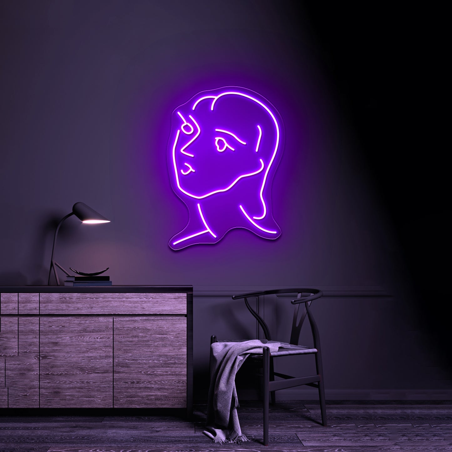 Nadia Aux Cheveux Lisses Artwork Neon Sign Led