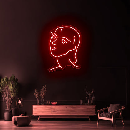 Nadia Aux Cheveux Lisses Artwork Neon Sign Led