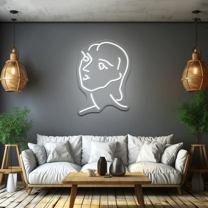 Nadia Aux Cheveux Lisses Artwork Neon Sign Led