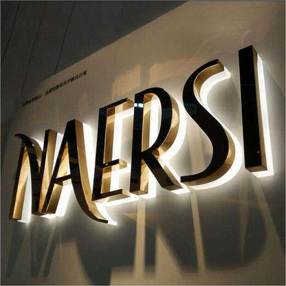 Naersi 3D Backlit Letters Business Metal Led Sign - Shineneon