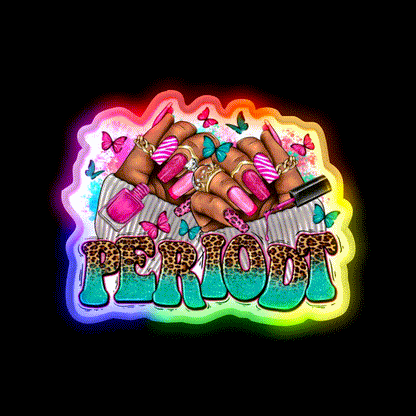 Nail Art Black Woman Hand Melanin Nail Salon Led Neon Sign Rgb Color - LED neon sign close-up detail