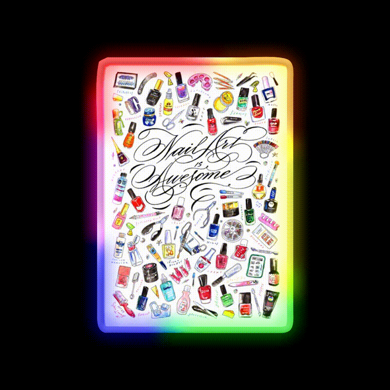 Nail Art Is Awesome Nail Salon Led Neon Sign Rgb Color - LED neon sign close-up detail
