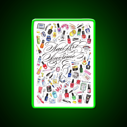 Nail Art Is Awesome Nail Salon Led Neon Sign Rgb Color - Shineneon