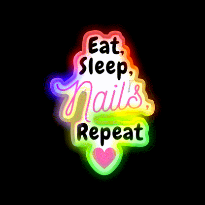 Nail Art Lover Designs Eat Drink Nail Nail Salon Led Neon Sign Rgb Color - LED neon sign close-up detail